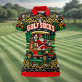 Christmas Golf Sucks Santa Cart Golf Shirt, Womens Golf Tops, Ladies Golf Shirts