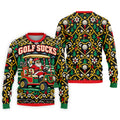 Christmas Golf Sucks Santa Cart Golf Shirt, Mens Golf Polo, Funny Mens Golf Shirts