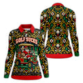 Christmas Golf Sucks Santa Cart Golf Shirt, Womens Golf Tops, Ladies Golf Shirts