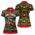 Christmas Golf Sucks Santa Cart Golf Shirt, Womens Golf Tops, Ladies Golf Shirts