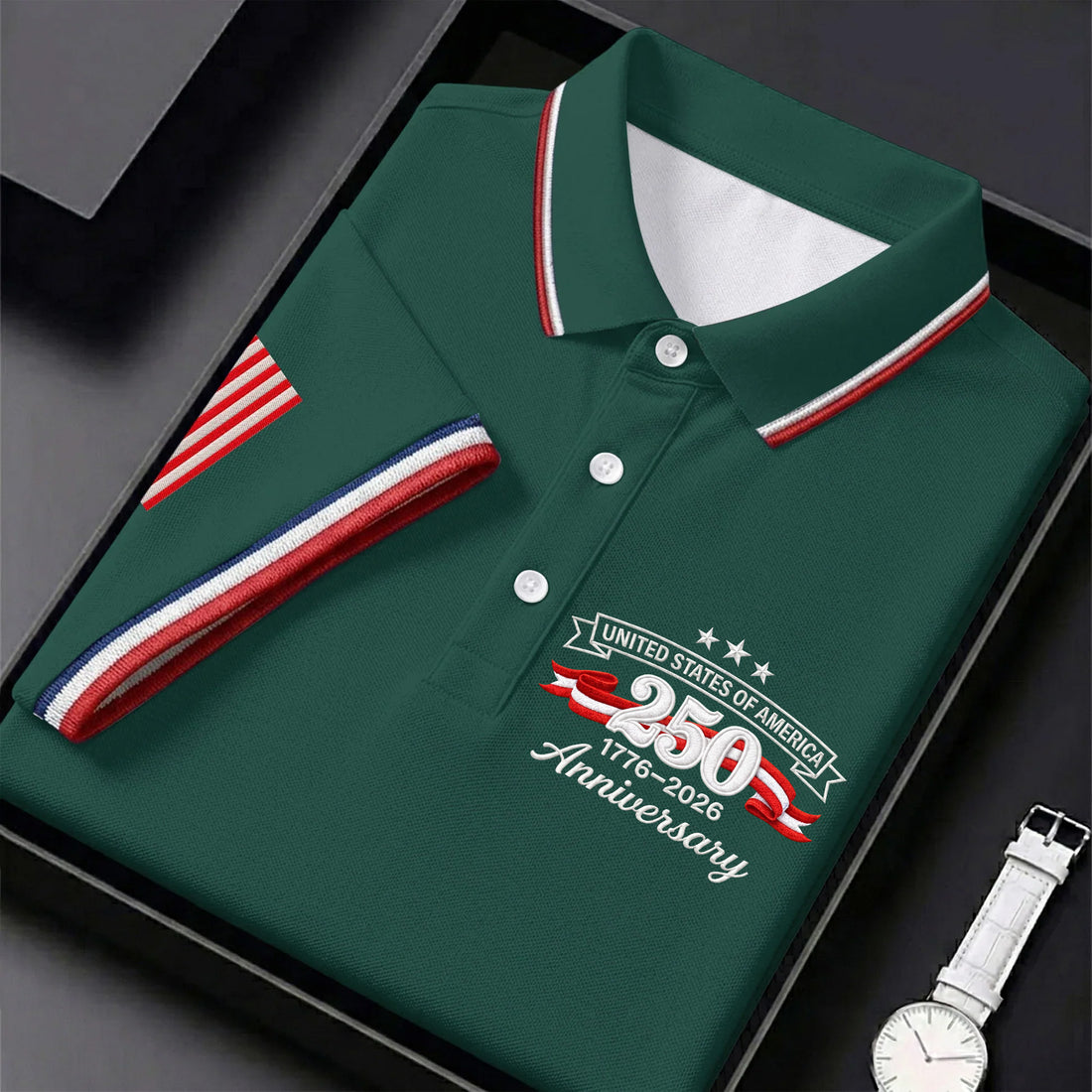 250 Years United States Of America Patriotic Golf Shirt, 4th Of July Golf Shirt, Golf Shirts For Men