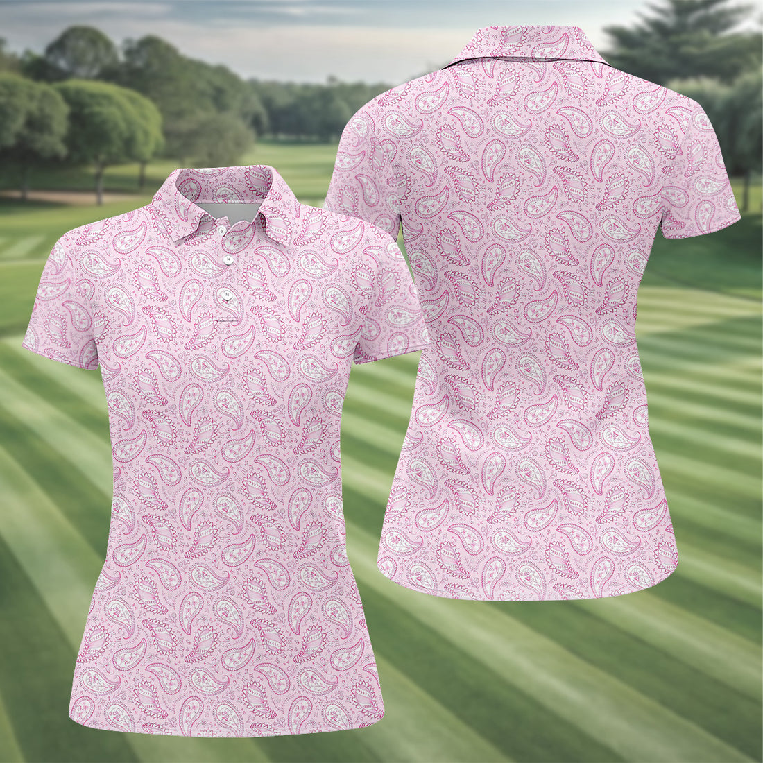 Cashew Flower Seamless Pattern Women Golf Top, Golf Shirt For Women, Ladies Golf Polos