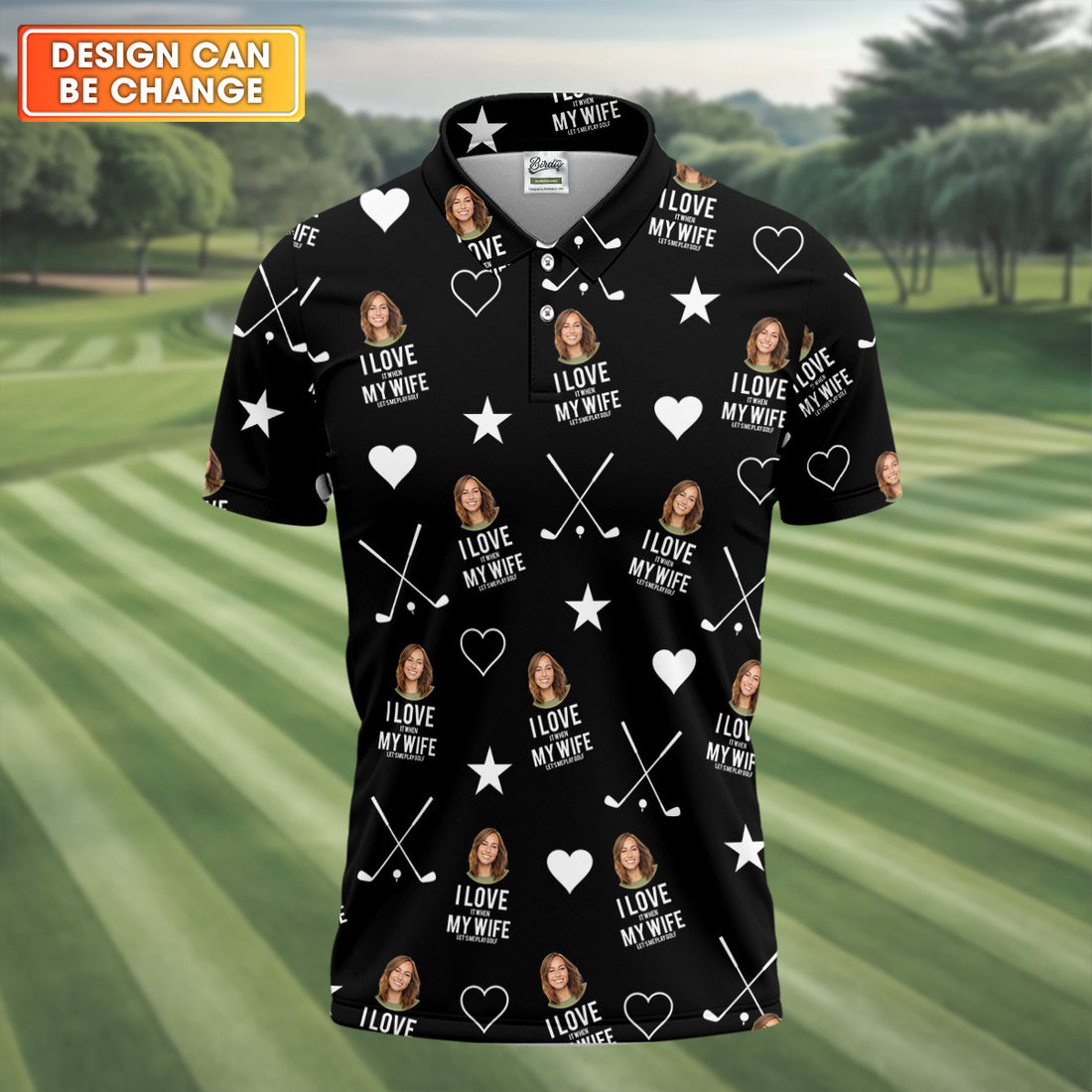 I Love It When My Wife Let's Me Play Golf Black Fun Golf Shirts For Men, Polo Shirts For Men