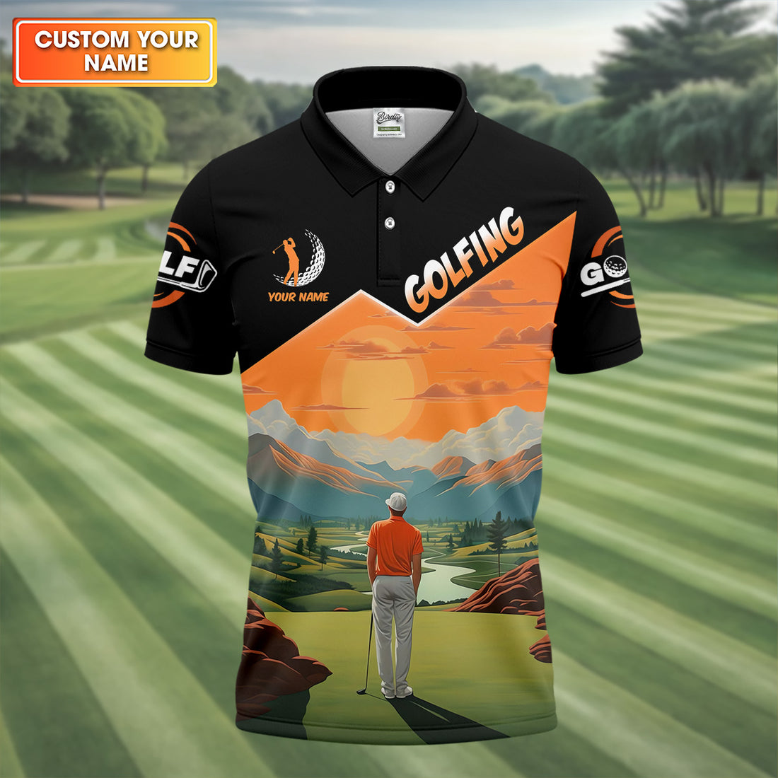 Golf At The Golden Hour Vintage Golf Shirt, Mens Golf Polo Shirts, Golf Gift For Men