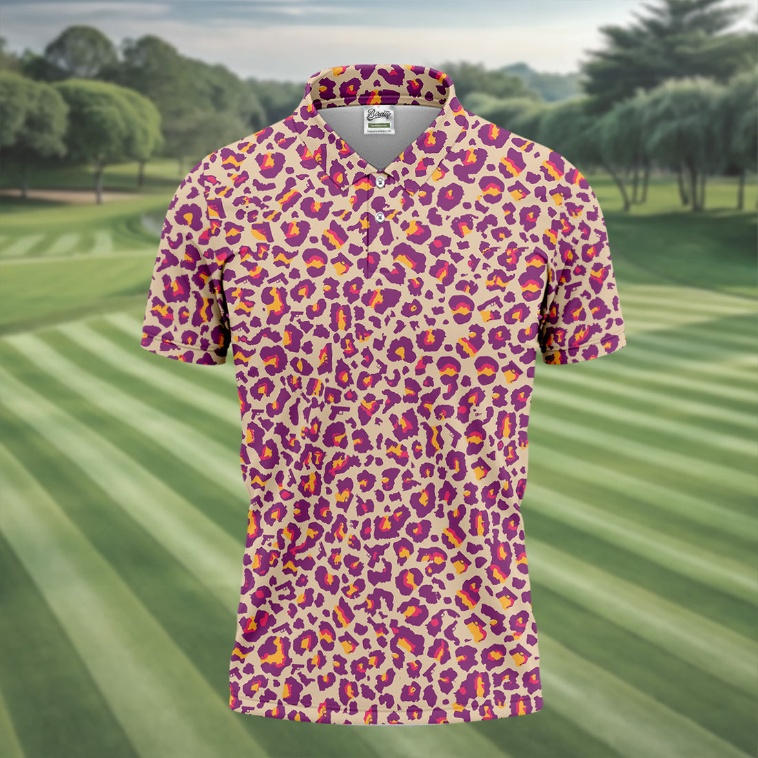 Pink Leopard Golf Tops For Men, Golf Gift For Men, Golf Shirts For Men, Golfing Apparel