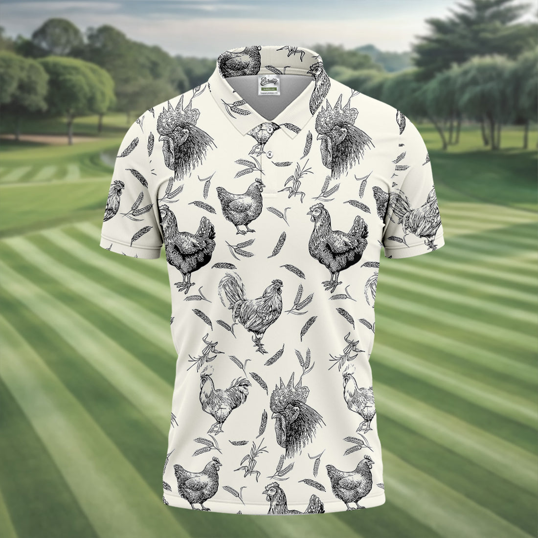 Chicken Rooster Golf Tops For Men, Gift For Chicken Lover, Fun Golf Shirts For Men, Polo Shirts For Men