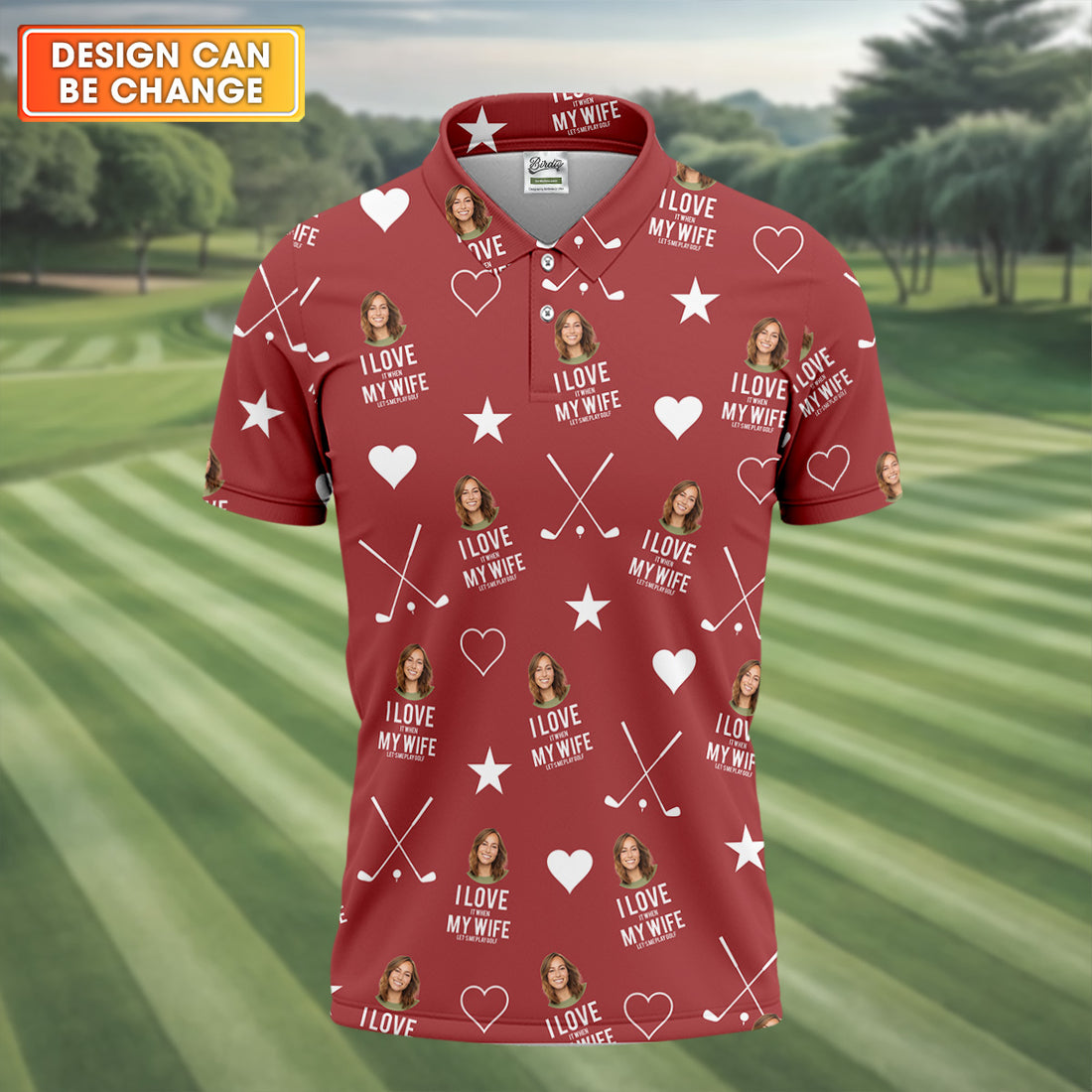I Love It When My Wife Let's Me Play Golf Red Fun Golf Shirts For Men, Polo Shirts For Men