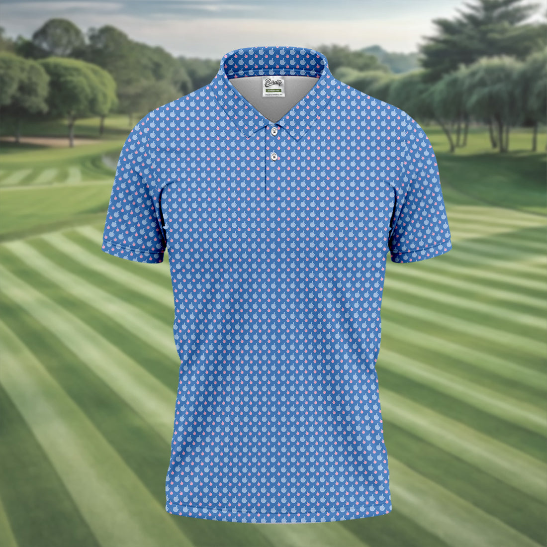 Dirty Finger Blue And Pink Fun Golf Shirts For Men, Cool Golf Gift, Golfing Apparel, Polo For Men
