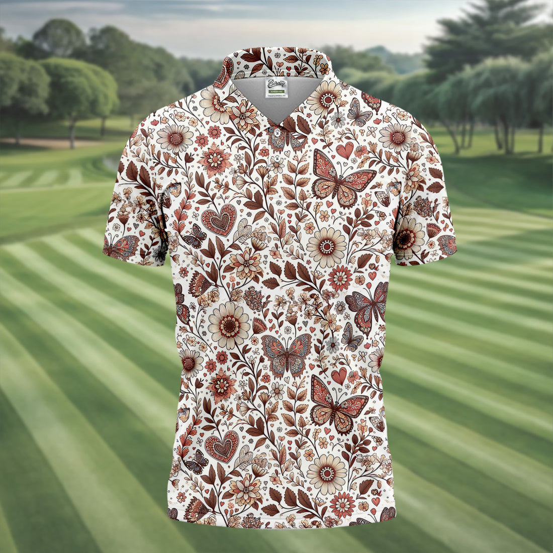 Spring Butterfly Golf Tops For Men, Retro Golf Shirt, Polo Shirts For Men, Golfing Apparel