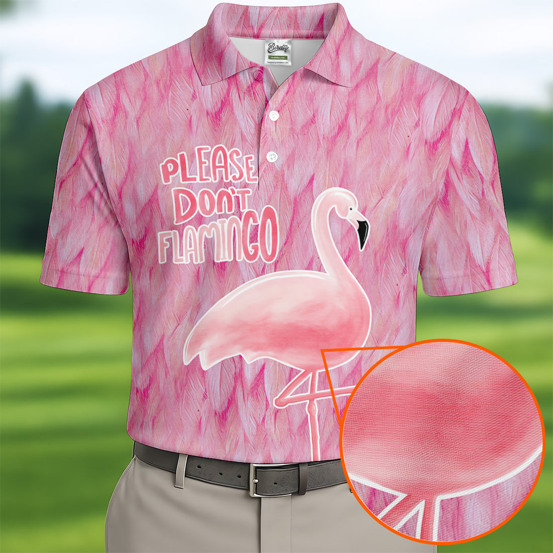 Please Don't Flamingo Fun Golf Shirts For Men, Pink Flamingo Polo Shirts For Men, Golf Gift For Men