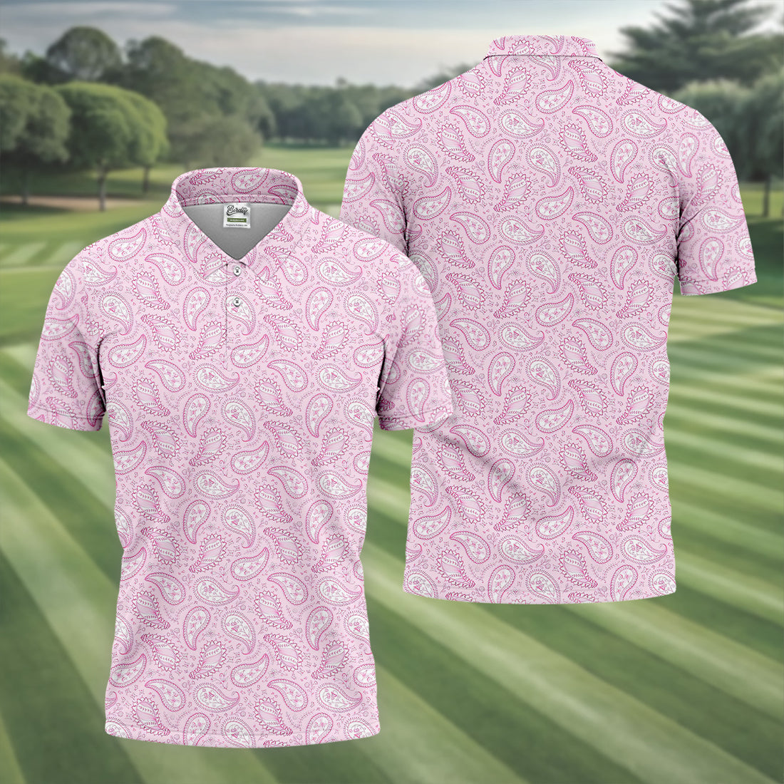 Cashew Flower Seamless Pattern Golf Tops For Men, Hawaiian Golf Shirts, Polo For Men