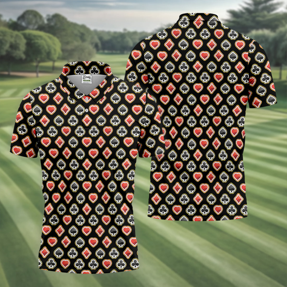 Playing Card Poker Golf Shirt, Fun Golf Shirts For Men, Polo Shirts For Men, Golfing Apparel