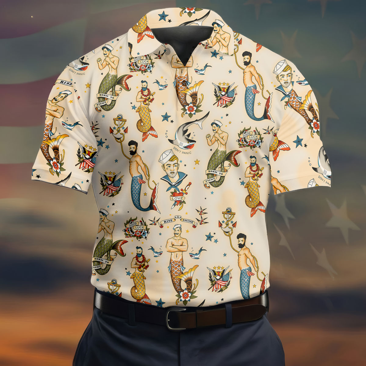 Pride Mermen Mermen Rise And Shine Men's Funny Golf Shirts, Gay Pride Month Celebra ...