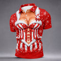 Christmas Candy Cane Corset Golf Shirt, Golf Gifts For Men, Funny Mens Golf Shirts