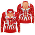 Christmas Candy Cane Corset Golf Shirt, Golf Gifts For Men, Funny Mens Golf Shirts