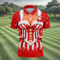 Christmas Candy Cane Corset Golf Shirt, Golf Gifts For Men, Funny Mens Golf Shirts