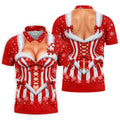 Christmas Candy Cane Corset Golf Shirt, Golf Gifts For Men, Funny Mens Golf Shirts