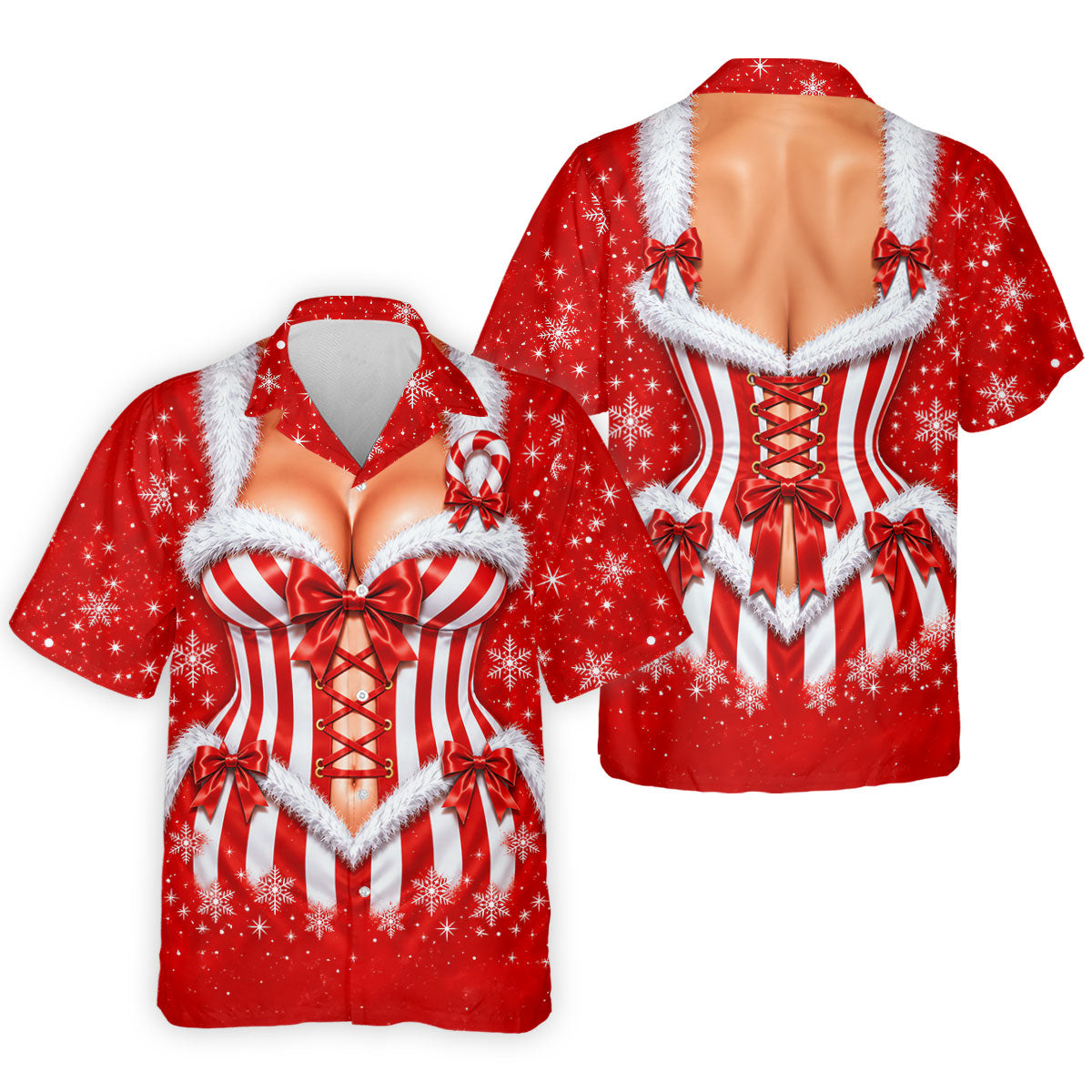 Christmas Candy Cane Corset Golf Shirt, Golf Gifts For Men, Funny Mens Golf Shirts