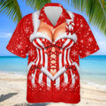 Christmas Candy Cane Corset Golf Shirt, Golf Gifts For Men, Funny Mens Golf Shirts