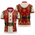 Christmas Ornate Santa Suit Golf Shirt, Golf Shirts For Men, Mens Holiday Golf Shirts