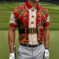 Christmas Ornate Santa Suit Golf Shirt, Golf Shirts For Men, Mens Holiday Golf Shirts