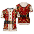 Christmas Ornate Santa Suit Golf Shirt, Golf Shirts For Men, Mens Holiday Golf Shirts