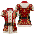 Christmas Ornate Santa Suit Golf Shirt, Womens Golf Apparel, Golf Gifts For Women