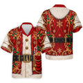 Christmas Ornate Santa Suit Golf Shirt, Golf Shirts For Men, Mens Holiday Golf Shirts