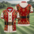 Christmas Ornate Santa Suit Golf Shirt, Golf Shirts For Men, Mens Holiday Golf Shirts