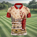 Christmas Vintage Santa Winter Golf Shirt, Golf Gifts For Men, Mens Golf Apparel