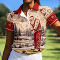 Christmas Vintage Santa Winter Golf Shirt, Ladies Golf Shirts, Golf Gifts For Women