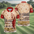 Christmas Vintage Santa Winter Golf Shirt, Golf Gifts For Men, Mens Golf Apparel