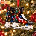 Custom Name Hockey Skates Acrylic Ornament, Christmas Ornaments, Tree Decorations