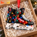 Custom Name Hockey Skates Acrylic Ornament, Christmas Ornaments, Tree Decorations