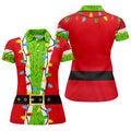 Christmas Green Furry Santa Suit Golf Shirt, Womens Golf Tops, Golf Gifts For Women