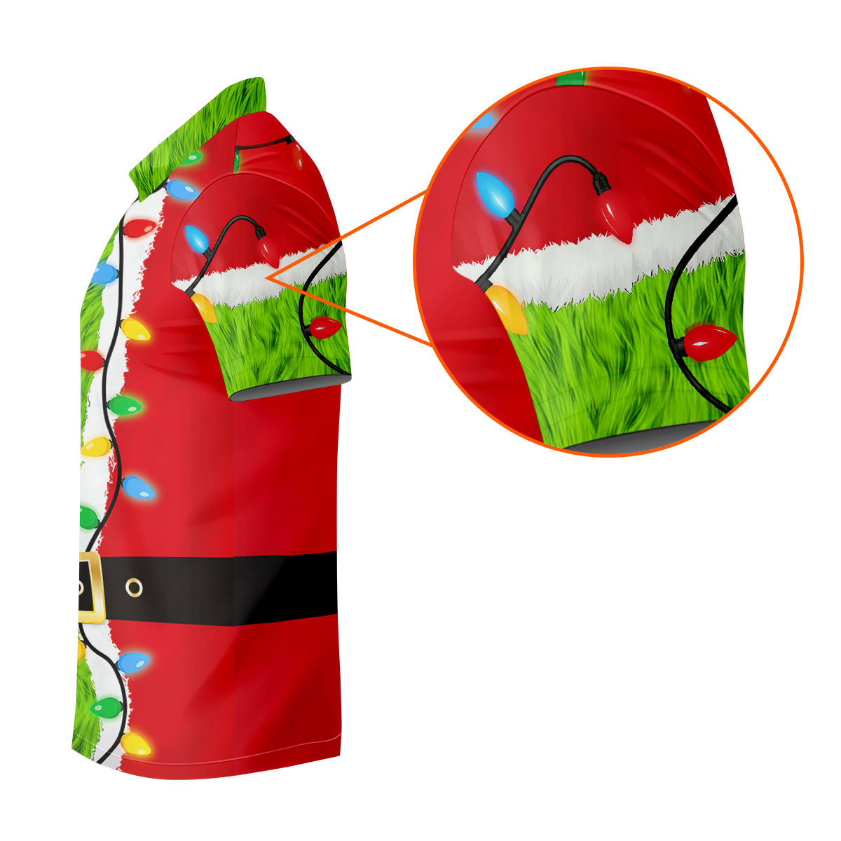 Christmas Green Furry Santa Suit Golf Shirt, Golf Shirts For Men, Golf Polo For Men