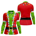 Christmas Green Furry Santa Suit Golf Shirt, Womens Golf Tops, Golf Gifts For Women