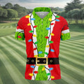 Christmas Green Furry Santa Suit Golf Shirt, Golf Shirts For Men, Golf Polo For Men