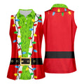 Christmas Green Furry Santa Suit Golf Shirt, Womens Golf Tops, Golf Gifts For Women