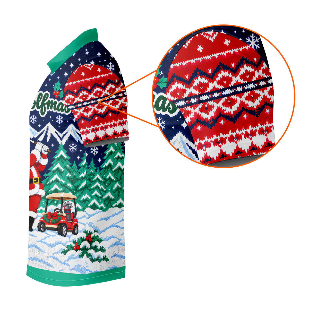 Christmas Merry Golfmas Santa Golf Shirt, Golf Shirts For Men, Mens Golf Clothing