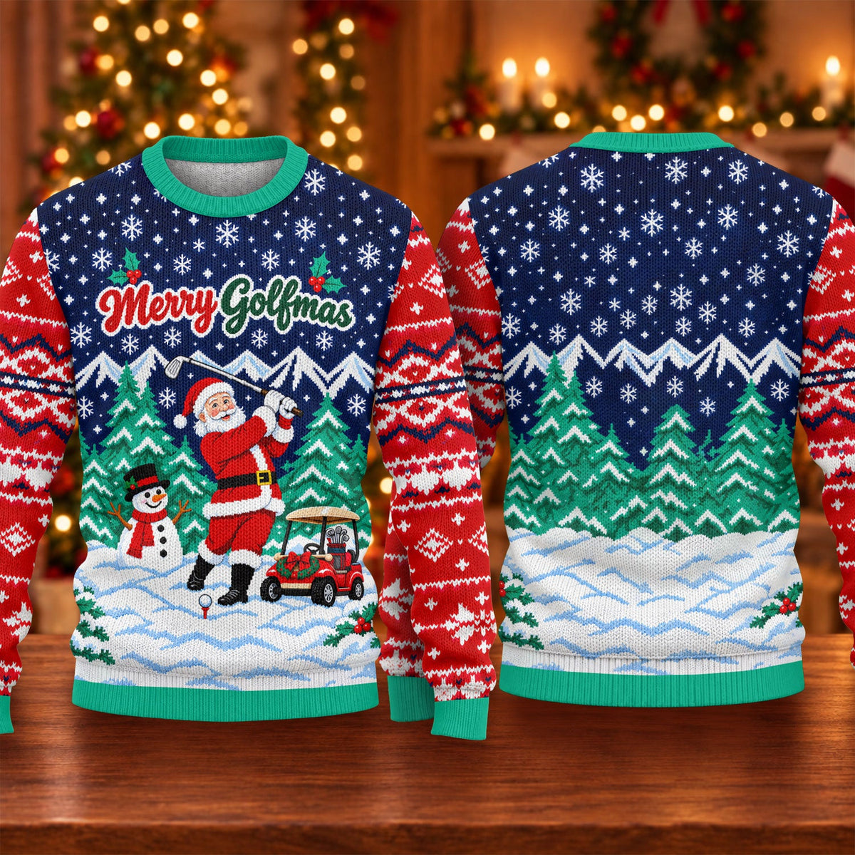 Christmas Merry Golfmas Santa Ugly Sweater, Ugly Sweater Party, Funny Holiday Sweater