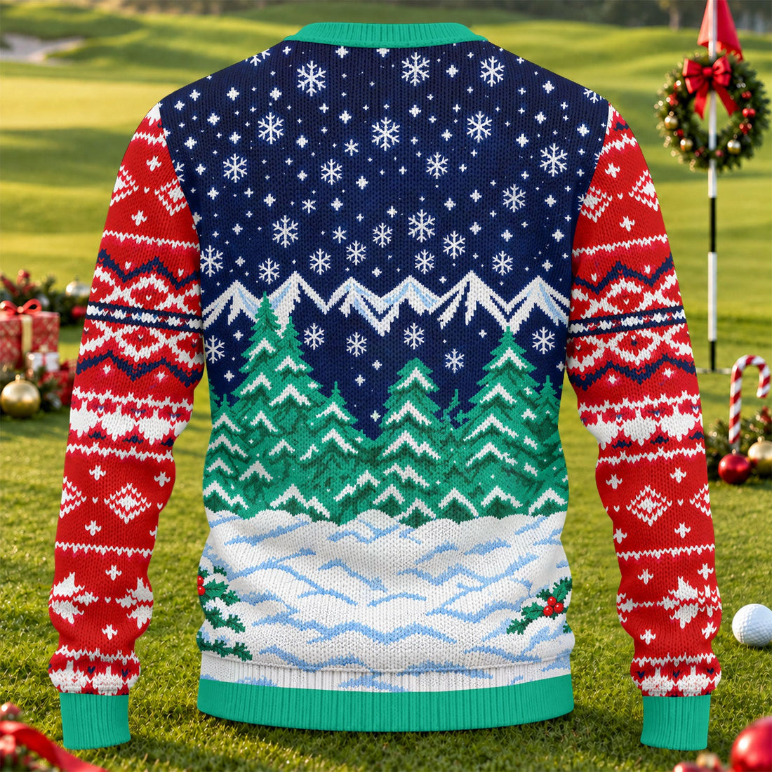 Merry Golfmas Santa Ugly Christmas Sweater, Ugly Sweater Party, Funny Holiday Sweater - View 1