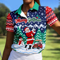 Christmas Merry Golfmas Santa Golf Shirt, Womens Golf Tops, Golf Shirts For Women