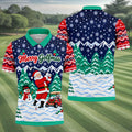 Christmas Merry Golfmas Santa Golf Shirt, Golf Shirts For Men, Mens Golf Clothing