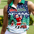 Christmas Merry Golfmas Santa Golf Shirt, Womens Golf Tops, Golf Shirts For Women