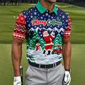 Christmas Merry Golfmas Santa Golf Shirt, Golf Shirts For Men, Mens Golf Clothing