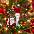 Custom Name Male Golfer Acrylic Ornament, Christmas Ornaments, Christmas Keepsake