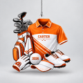 Custom Name Golf Shirt And Bag Acrylic Ornament, Christmas Gifts, Gifts For Golfers