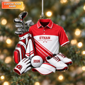Custom Name Golf Shirt And Bag Acrylic Ornament, Christmas Gifts, Gifts For Golfers