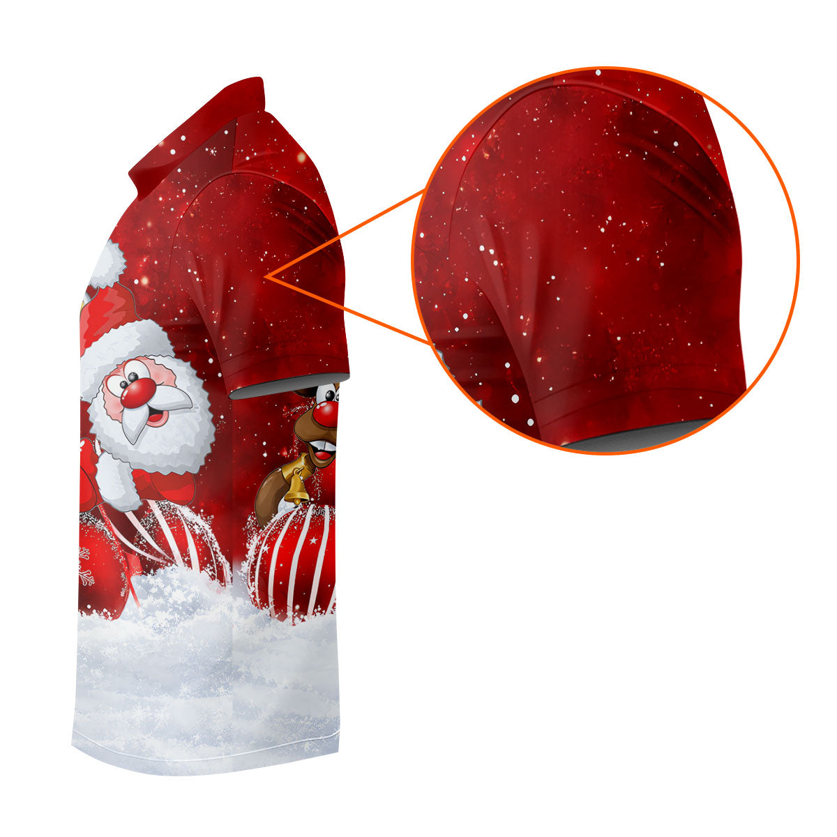 Christmas Santa Reindeer Snow Golf Shirt, Golf Shirts For Men, Golf Gifts For Men